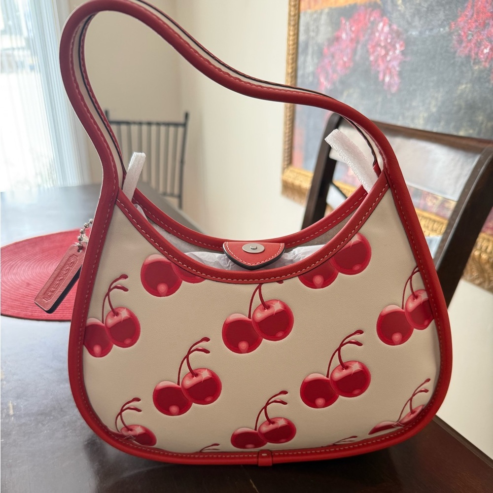 Coach Red and Cream Cherry Shoulder Bag